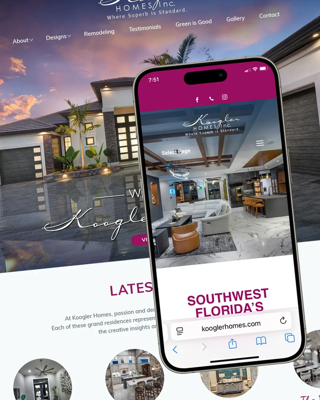 Koogler Homes Webpage mockup